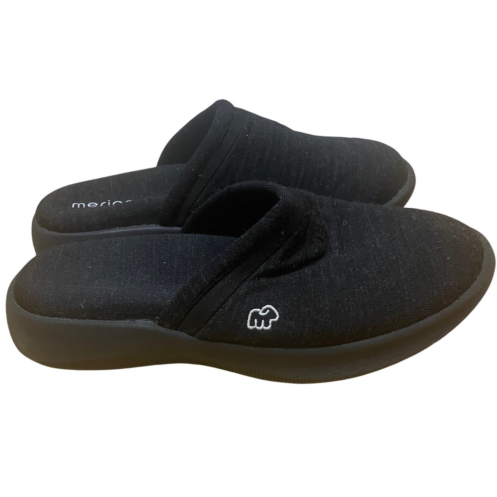 Merinos Women's 8 Black Australian Merino Wool Slip On Clog Mule Shoes Washable